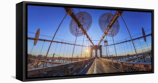 Usa, New York City, Brooklyn Bridge-Michele Falzone-Framed Premier Image Canvas