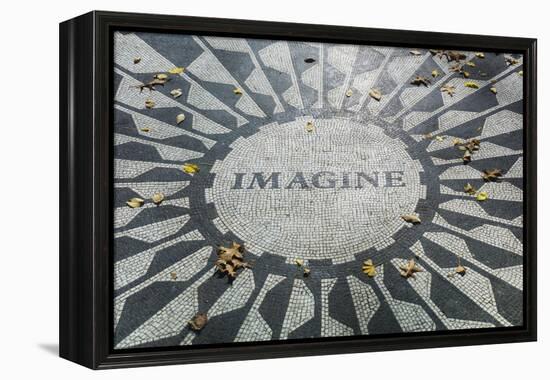 USA, New York, City, Central Park, John Lennon Memorial, Imagine-Walter Bibikow-Framed Premier Image Canvas