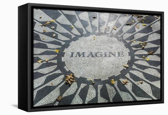 USA, New York, City, Central Park, John Lennon Memorial, Imagine-Walter Bibikow-Framed Premier Image Canvas