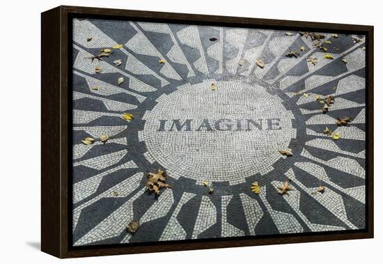 USA, New York, City, Central Park, John Lennon Memorial, Imagine-Walter Bibikow-Framed Premier Image Canvas