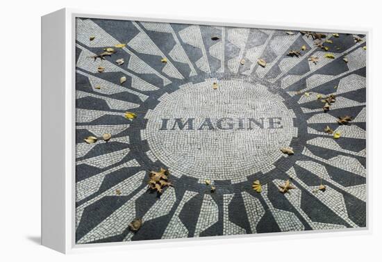 USA, New York, City, Central Park, John Lennon Memorial, Imagine-Walter Bibikow-Framed Premier Image Canvas