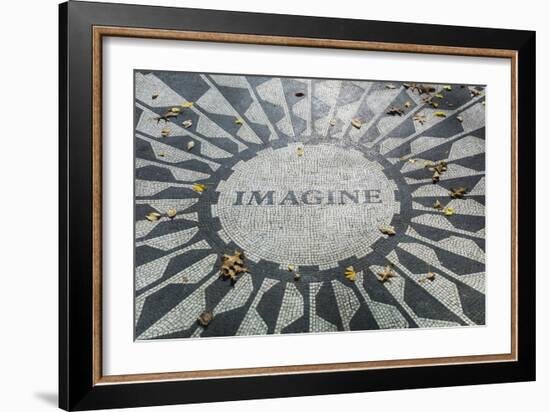 USA, New York, City, Central Park, John Lennon Memorial, Imagine-Walter Bibikow-Framed Photographic Print