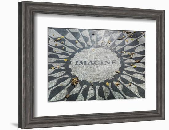 USA, New York, City, Central Park, John Lennon Memorial, Imagine-Walter Bibikow-Framed Photographic Print