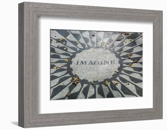 USA, New York, City, Central Park, John Lennon Memorial, Imagine-Walter Bibikow-Framed Photographic Print