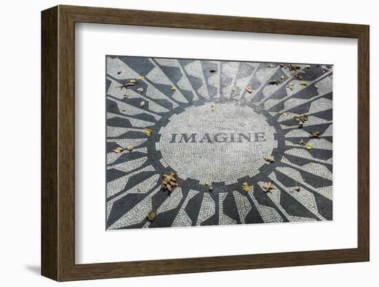 USA, New York, City, Central Park, John Lennon Memorial, Imagine-Walter Bibikow-Framed Photographic Print