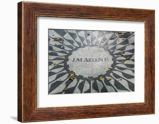 USA, New York, City, Central Park, John Lennon Memorial, Imagine-Walter Bibikow-Framed Photographic Print