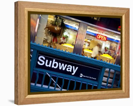 USA, New York City, Diner in Midtown Manhattan-Gavin Hellier-Framed Premier Image Canvas