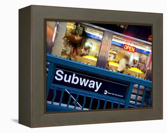 USA, New York City, Diner in Midtown Manhattan-Gavin Hellier-Framed Premier Image Canvas