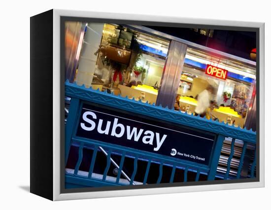 USA, New York City, Diner in Midtown Manhattan-Gavin Hellier-Framed Premier Image Canvas