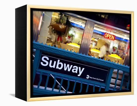 USA, New York City, Diner in Midtown Manhattan-Gavin Hellier-Framed Premier Image Canvas