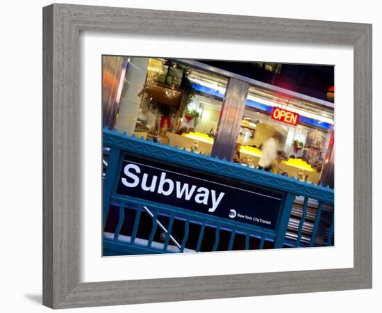 USA, New York City, Diner in Midtown Manhattan-Gavin Hellier-Framed Photographic Print