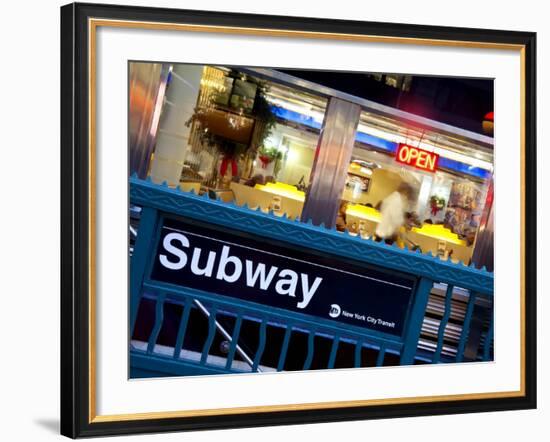 USA, New York City, Diner in Midtown Manhattan-Gavin Hellier-Framed Photographic Print