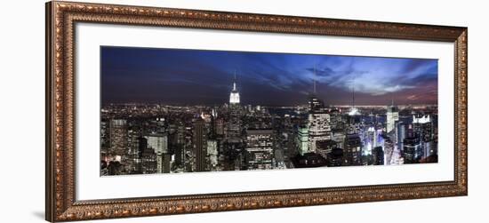 USA, New York City, Empire State Building and Lower Manhattan Skyline Panoramic-Michele Falzone-Framed Photographic Print