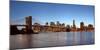 USA, New York City, Manhattan, Brooklyn Bridge, View from Brooklyn, Evening, Panorama-Catharina Lux-Mounted Photographic Print