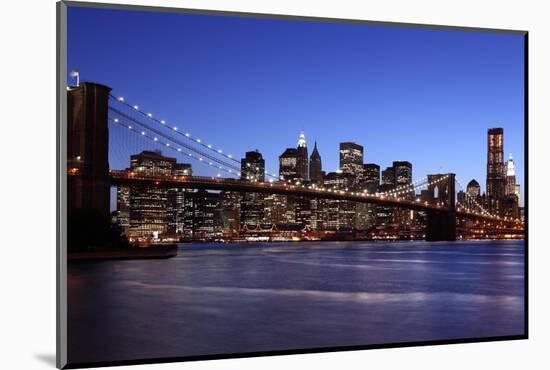 USA, New York City, Manhattan, Brooklyn Bridge, View from Brooklyn, Evening-Catharina Lux-Mounted Photographic Print