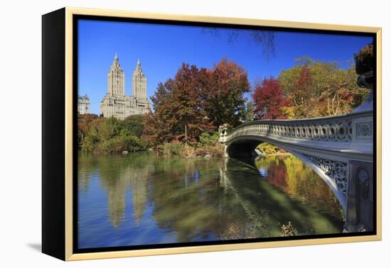 Usa, New York City, Manhattan, Central Park, Bow Bridge-Michele Falzone-Framed Premier Image Canvas