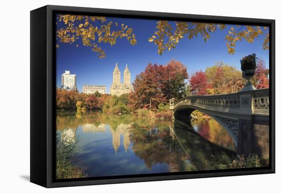 Usa, New York City, Manhattan, Central Park, Bow Bridge-Michele Falzone-Framed Premier Image Canvas