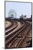 USA, New York City, Manhattan, Coney Island, Tracks, Ferris Wheel, Fun Fair-Catharina Lux-Mounted Photographic Print