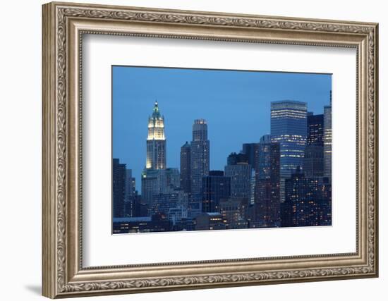 USA, New York City, Manhattan, Financial District, Evening-Catharina Lux-Framed Photographic Print