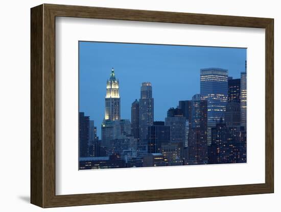 USA, New York City, Manhattan, Financial District, Evening-Catharina Lux-Framed Photographic Print