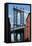 USA, New York City, Manhattan, Manhattan Bridge, Empire State Building-Catharina Lux-Framed Premier Image Canvas