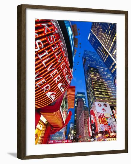 USA, New York City, Manhattan, Times Square, Neon Lights of 42nd Street-Gavin Hellier-Framed Photographic Print