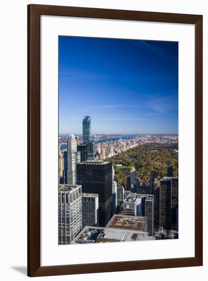 USA, New York City, Midtown Manhattan, elevated view of Central Park, morning-Walter Bibikow-Framed Photographic Print