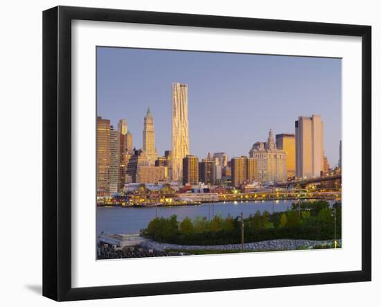 USA, New York, Lower Manhattan, Tallest Building Is Beekman Tower (By Frank Gehry), with Woolworth -Alan Copson-Framed Photographic Print