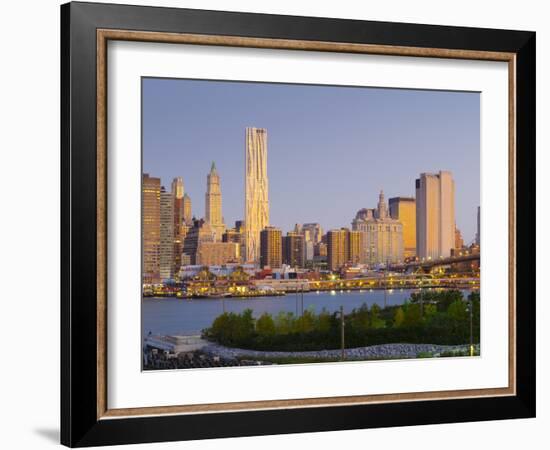 USA, New York, Lower Manhattan, Tallest Building Is Beekman Tower (By Frank Gehry), with Woolworth -Alan Copson-Framed Photographic Print