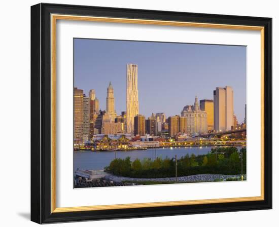 USA, New York, Lower Manhattan, Tallest Building Is Beekman Tower (By Frank Gehry), with Woolworth -Alan Copson-Framed Photographic Print