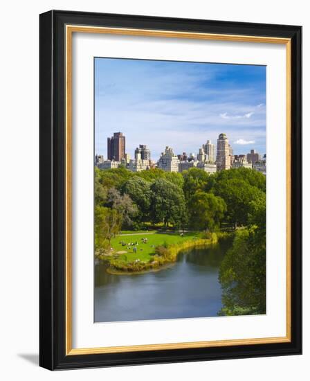 USA, New York, Manhattan, Central Park, Belvedere Lake-Alan Copson-Framed Photographic Print