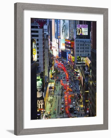 USA, New York, Manhattan, Midtown, Broadway Towards Times Square-Alan Copson-Framed Photographic Print