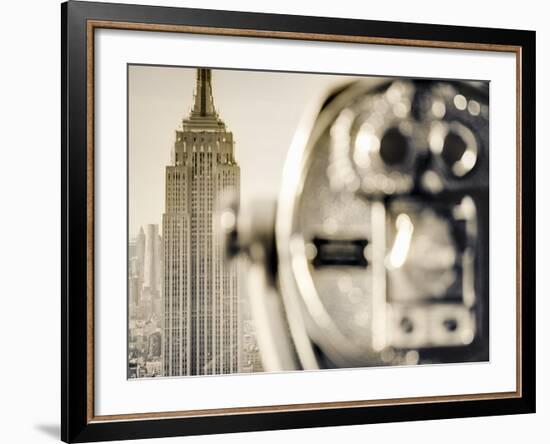 USA, New York, Manhattan, Midtown, Empire State Building from Top of the Rock, Rockefeller Center, -Alan Copson-Framed Photographic Print