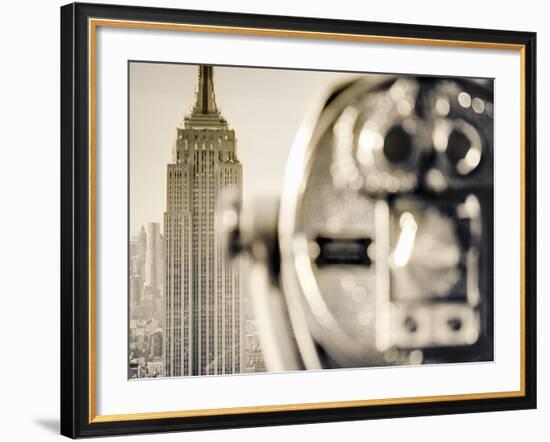 USA, New York, Manhattan, Midtown, Empire State Building from Top of the Rock, Rockefeller Center, -Alan Copson-Framed Photographic Print