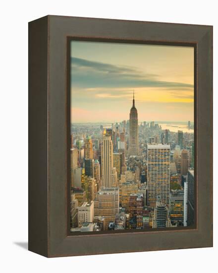 USA, New York, Manhattan, Midtown from Top of the Rock at the Rockefeller Center-Alan Copson-Framed Premier Image Canvas