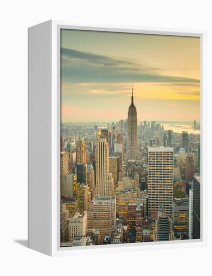 USA, New York, Manhattan, Midtown from Top of the Rock at the Rockefeller Center-Alan Copson-Framed Premier Image Canvas