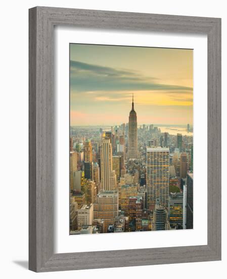 USA, New York, Manhattan, Midtown from Top of the Rock at the Rockefeller Center-Alan Copson-Framed Photographic Print