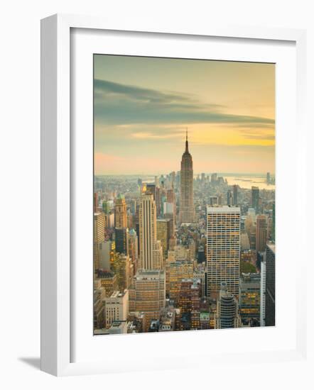 USA, New York, Manhattan, Midtown from Top of the Rock at the Rockefeller Center-Alan Copson-Framed Photographic Print
