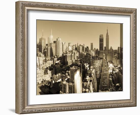 USA, New York, Manhattan, Midtown Skyline Including Empire State Building-Alan Copson-Framed Photographic Print