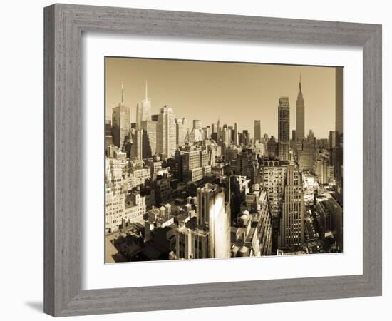 USA, New York, Manhattan, Midtown Skyline Including Empire State Building-Alan Copson-Framed Photographic Print