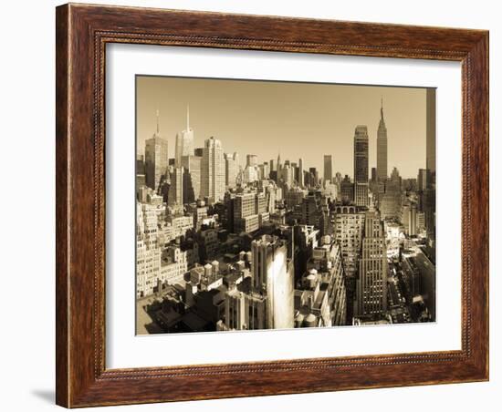 USA, New York, Manhattan, Midtown Skyline Including Empire State Building-Alan Copson-Framed Photographic Print