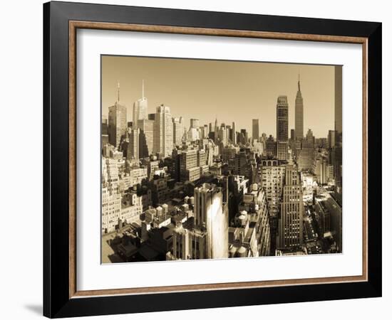 USA, New York, Manhattan, Midtown Skyline Including Empire State Building-Alan Copson-Framed Photographic Print