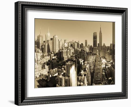 USA, New York, Manhattan, Midtown Skyline Including Empire State Building-Alan Copson-Framed Photographic Print