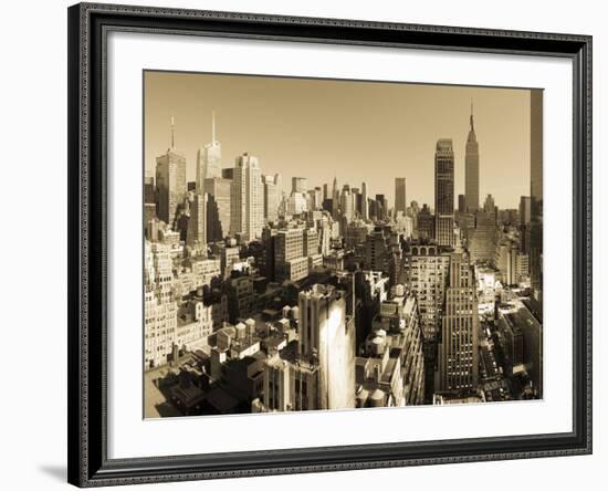 USA, New York, Manhattan, Midtown Skyline Including Empire State Building-Alan Copson-Framed Photographic Print