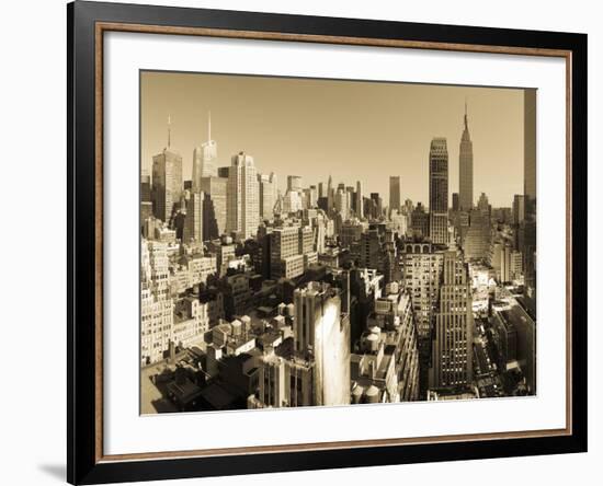 USA, New York, Manhattan, Midtown Skyline Including Empire State Building-Alan Copson-Framed Photographic Print