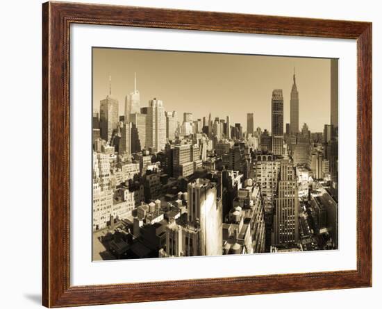 USA, New York, Manhattan, Midtown Skyline Including Empire State Building-Alan Copson-Framed Photographic Print