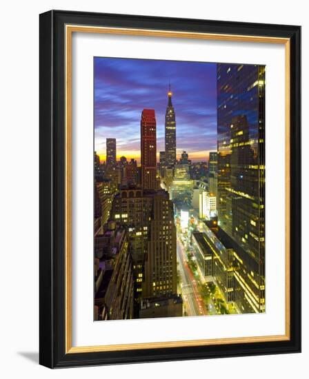 USA, New York, Manhattan, Midtown Skyline Including Empire State Building-Alan Copson-Framed Photographic Print