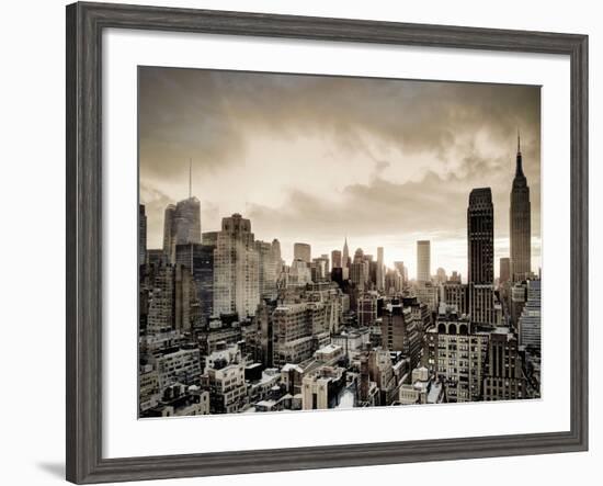 USA, New York, Manhattan, Midtown Skyline Including Empire State Building-Alan Copson-Framed Photographic Print