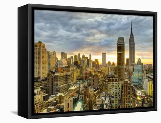 USA, New York, Manhattan, Midtown Skyline Including Empire State Building-Alan Copson-Framed Premier Image Canvas
