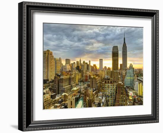 USA, New York, Manhattan, Midtown Skyline Including Empire State Building-Alan Copson-Framed Photographic Print